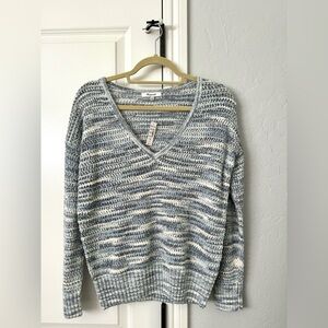 Madewell open-stitch pullover sweater. Size XS. Blue